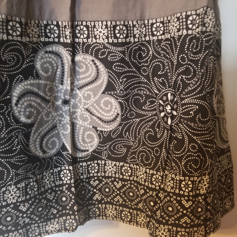 Promod aline embroidered gypsy knee length  Skirt medium boho french fall accent - Picture 3 of 9